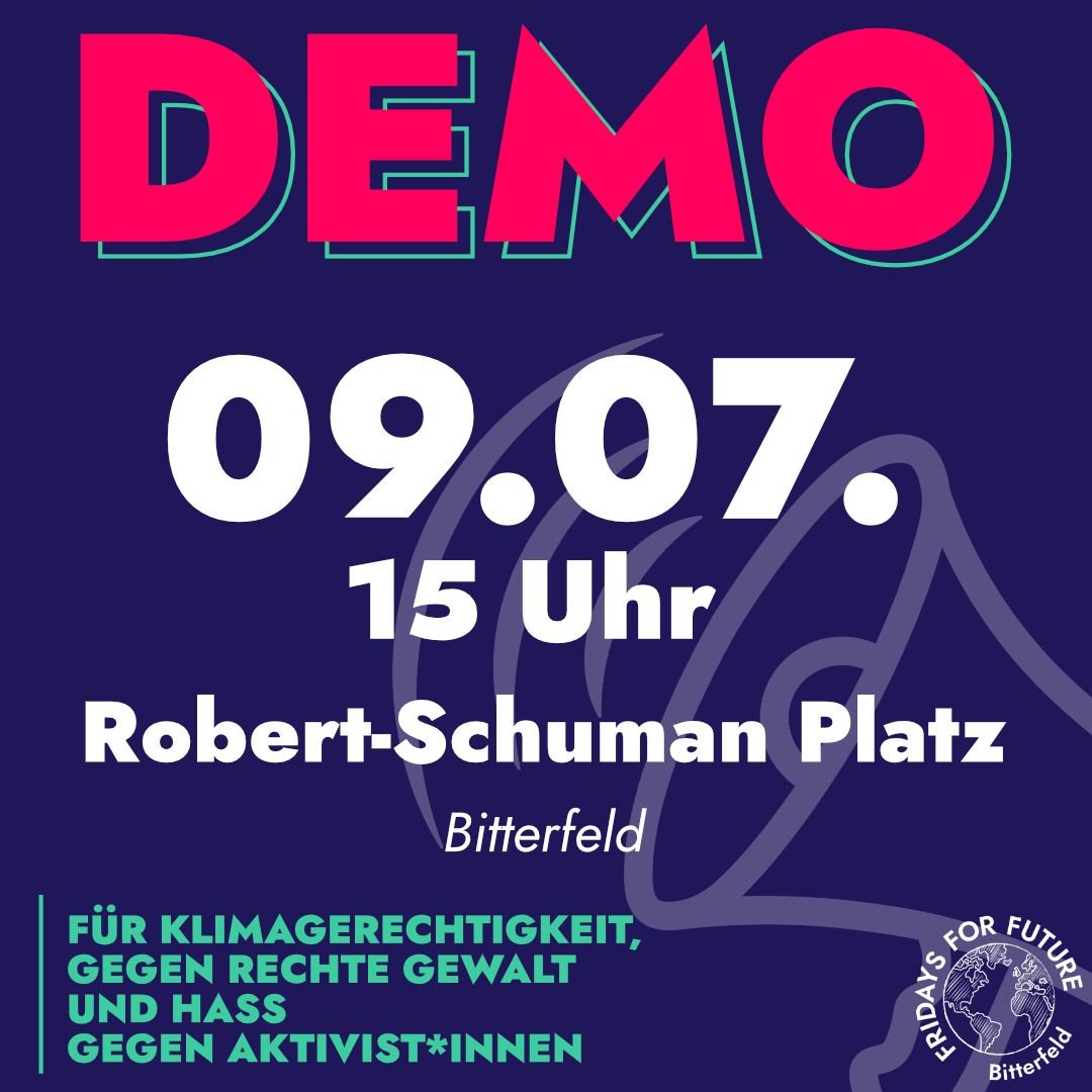 Für Klimagerechtigkeit und gegen rechte Gewalt – Demo in Bitterfeld am 09.07.2021